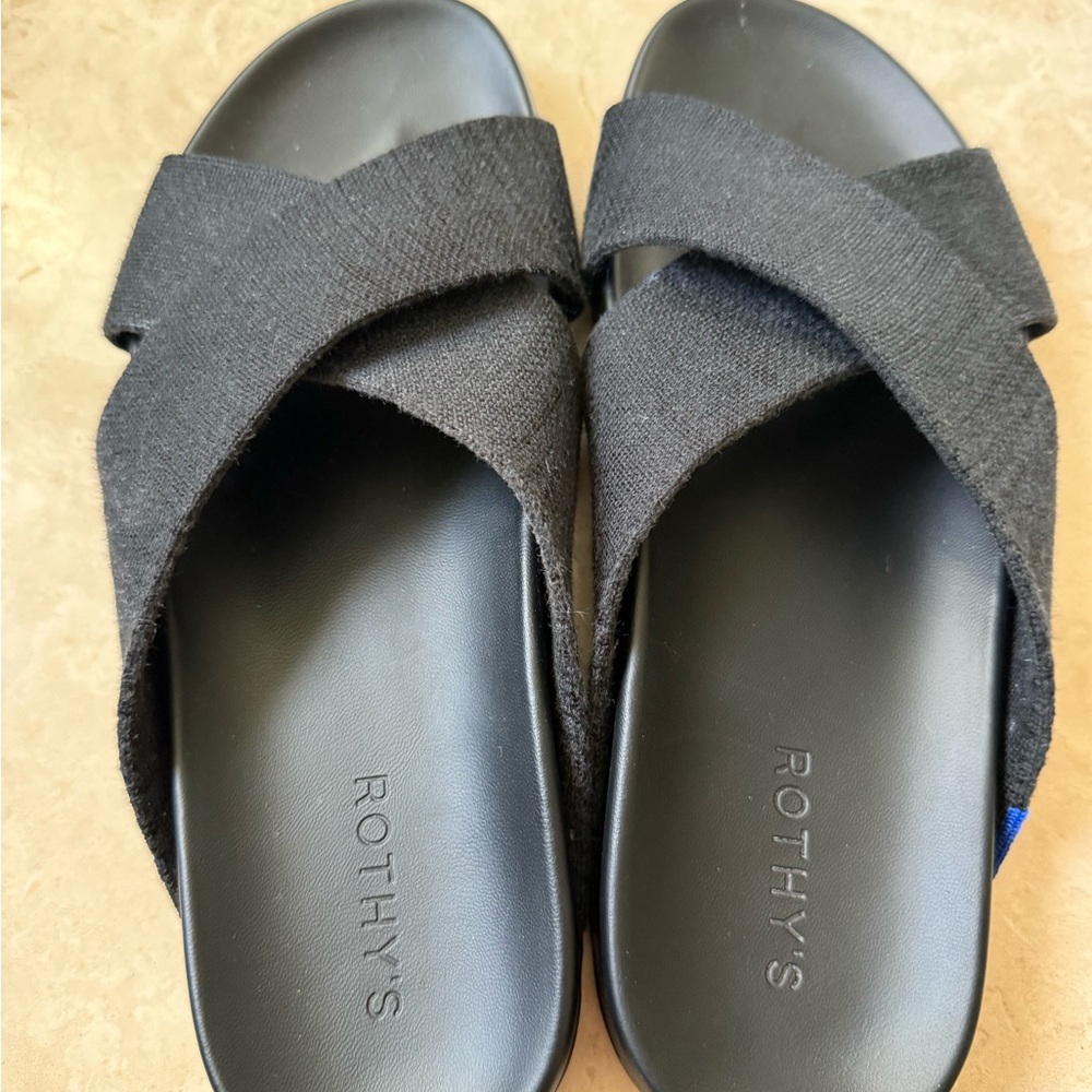 Rothy's Weekend Black Slides